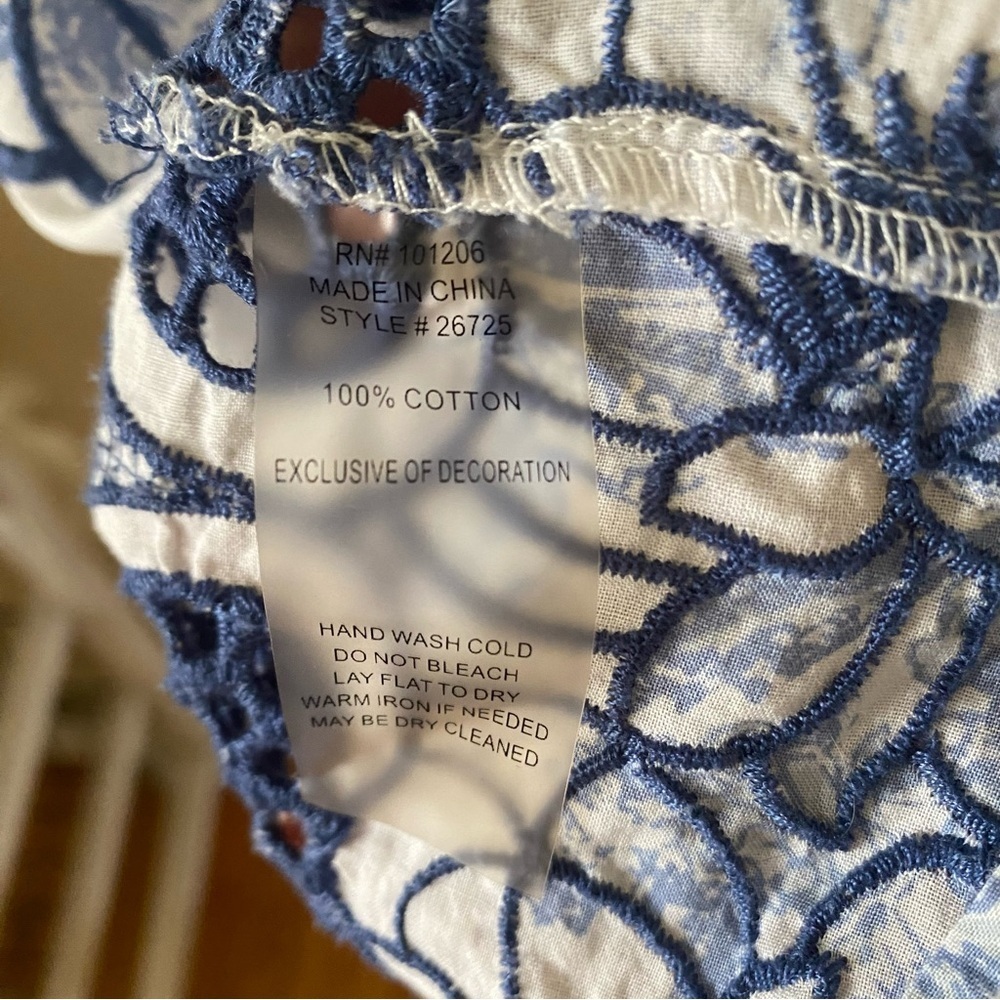 Soft Surroundings Peasant Embroidered Floral Top - Picture 6 of 7